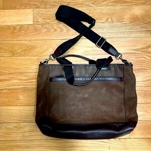 Coach tote / briefcase - brown leather.